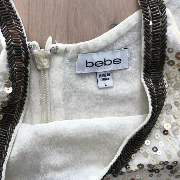 Bebe Cream with Gold Sparkle Dress - Picture 3 of 3